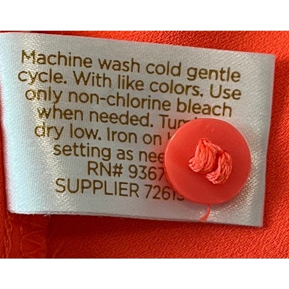 DECREE ROUND NECK, PULL-OVER BLOUSE, WOMENS, XS, ORANGE, HIGH-LOW, CAP SLEEVE - Picture 11 of 11